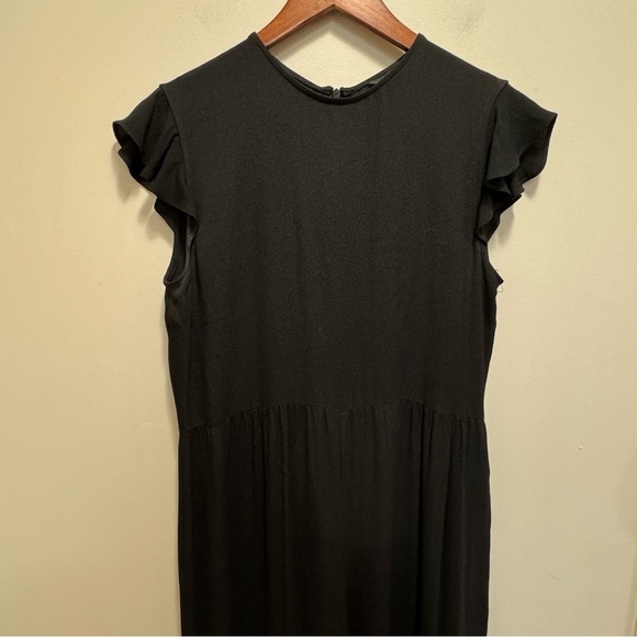 Zara Black Wide Leg Fringe Jumpsuit Size Medium Southwestern Whimsy Goth - Picture 11 of 15
